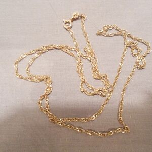 14k yg Yellow Gold 24" 1mm Cut Twist Necklace 3.6 grams